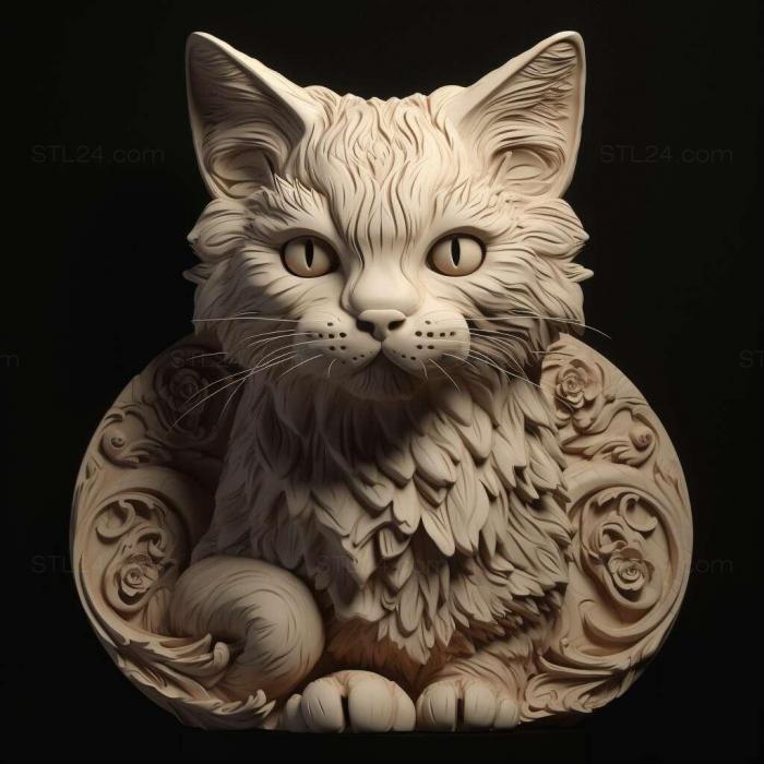 Nature and animals (st kitty 2, NATURE_2406) 3D models for cnc